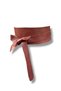 Women's Rosewood Dusty Rose Leather Belt with Obi Tie - Asymmetrical Casual Girdle Belt - Standard Size - 2