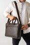 Brown Leather Unisex Crossbody 17 Inch Laptop & Briefcase - 3