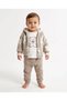 3-Piece Teddy Bear Embroidered Baby Boy Set Welsoft Plush 100% Cotton Printed Bodysuit 0-3 Months 3-6 Months 6-9 9-12 Months Newborn Baby Set Jacket+Pants+Body 100% Cotton Winter Baby 3-Piece Set - 2