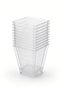 Transparent Crystal Mica Hard Plastic Cubic Prism Bowl 200 Cc 50 Pieces Presentation Container Without Lid - 2