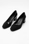 Bebas Double Color V Mouth Women's Low Heel Shoes Black - 4