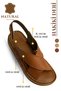 Genuine Leather Women's Sandals - Soft Thick Sole Genuine Leather Velcro Women's Sandals Tan