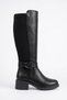 Loet Arka Strech Women's Boots with Side Buckle Black Leather - 8