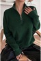 Emerald Green Regular Half Fisherman Collar Plain Knitwear Sweater - 4