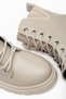 Women's Boots Beige Lace-Up V Stereç Thick Sole Faux Leather - 2