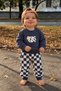 Baby Boy Set with Cow Print and Checkered Pattern Square Trousers, 2-Piece Seasonal Set - 3