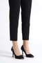 Jutes Side Buckle Stoned Heel Ironed Women's Stiletto Black Satin