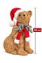 Christmas Bear Figure 40 cm Wicker Look Christmas Ornament with Christmas Hat and Pine Branch Detail - 5