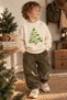 Dinosaur Christmas Tree Printed Unisex Children's Sweatshirt 4-12 Years - 2