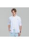 Men Slim Cotton Embroidered Oxford Shirt - 8