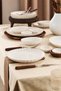 Bone Luz Form Breakfast Set Cream Gold Gilded 18 Pieces for 6 People