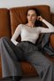 New Season Boat Neck Long Sleeve Women's Transparent Blouse 52115063 - 2