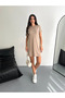 Crew Neck Short Sleeve Modal Fabric Mini Dress