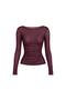 New Season Boat Neck Long Sleeve Women's Transparent Blouse 52115063 - 2