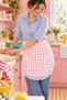 Lace Gingham Duck Fabric Kitchen and Serving Apron – Liquid-Proof, Stain-Resistant, Colorful, Suitable for Daily Use, for Dowry and Gifts - 6