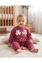Love Embroidered Baby Girl Set 3 Threaded 100% Cotton 6-9Months 9-12Months 12-18Months 18-24 Months Top and Bottom 2-Piece Baby Girl Set Winter Baby Set Girl's Sweater Pajamas - 3