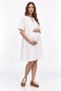 Ribbed Short Sleeve Maternity Dress with Beaded Collar Detail