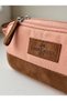 Faber-Castell Double Compartment Pencil Bag Peach Pink with Pastel Suede Detail - 6