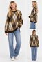 Crew Neck Diamond Patterned Women's Knitwear Sweater with Slit Detail A1G1 - 2