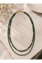 Anne Yarısı Zeynep Natural Stone Necklace - 2 Row Non-Tarnish Steel Necklace with Star Stone and Garnet, Hematite Natural Stone - 3