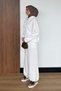 Women's 3 Thread Non-Threaded Half Zipper Hooded Set with Stopper 3911 Ecru - 8