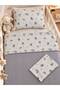 Ftbabycollection Double-Sided Knitted Pique and Muslin Baby Blanket Set Gray 3 Pieces – 90X110 cm - 4