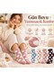 Women's Set of 4 Polka Dot Patterned Plush Home Socks |   Soft Textured Winter Socks Blue Ecru Pink Coffee - 2