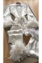 Boxed 3-Piece Pajama Set in Feathered Satin Jacquard - 3