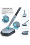 Floor Scrub Brush, 3-In-1 Tile Tub Floor Scrubber with Adjustable Long Handle Shower Cleaner Brush and 3 Detachable Replacement Brush Heads for Cleaning Bathroom Kitchen Walls Tub Tile - 3