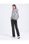 Women's Gray Hooded Sweatshirt with 3 Yarn Side Pockets, Soft Puff Fabric - 3