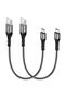 كابل USB من النوع C، عبوة من قطعتين بطول 1 قدم، كابلات قصيرة مجدولة من النايلون (أسود) - 8