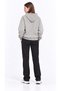 Women's Stone Hooded Sweatshirt with 3 Yarn Side Pockets, Soft Puff Fabric - 6