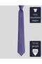 Purple Striped Navy Blue Silk Tie – 7.5 cm Wide - 4