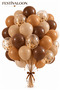 20-Piece Brown Sea Sand Caramel Transparent Gold Confetti Balloon Set Birthday Baby Shower Party Event Ornament Decoration