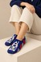2 Pairs of Women's Ethnic Patterned Knitted Bootie Socks - 100% Wool Winter Bootie Home Socks - 2