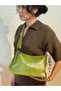 Women's Matcha Delfin Model Faux Leather Shoulder & Crossbody Bag with Scarf - 5