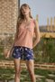 Starfish Patterned and Printed Button-Front Listen the Song of the Sea Shorts Set - 2