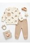 Baby Boy Car Patterned Ribbed 2-Piece Set Cotton Top and Bottom - 2