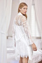 Lace Tulle and Low-Cut Satin Robe Set - 5