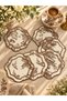 Toile De Jouy Patterned Luxury Cocktail Presentation Napkins Set of 6 - L'Antique Series - 2