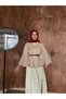 Stamped Fabric Belted Poncho