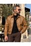 Men's Milano Heritage Boxy Fit Leather Jacket with Fur Lining, Zipper and Snap Fasteners - 3