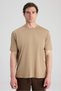Ds Damat Regular Fit Beige Plain T-Shirt