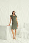 Lace Front Buttoned Nightgown with Sleeves Shoulder and Neckline - 2