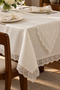 26 Piece Lace Dowry Dinner Table Set – 1 Tablecloth, 1 Runner, 12 Napkins and 12 Napkin Rings |   Special Size Option for Guest Tables Available - 6