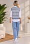 Women's Cotton Striped Sweater - 3