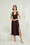 S Closet Chest and Back Cut-Out Lace Slit Strap Nightgown - 2
