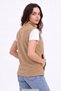 Beige 3-Pocket Sleeveless Fleece Vest - 3