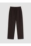 Özmarka New Season Brown Elastic Waist Gabardine Women's Trousers - 5