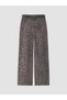 Alita City Farkıyla Xside Brown Denim Leopard Wideleg High Wide Leg Women's Jean Pants - 2